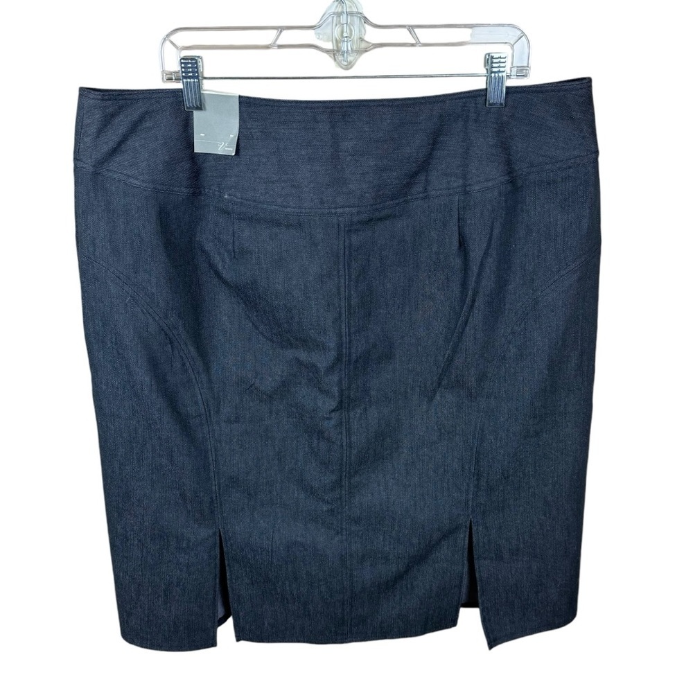 Vintage Venezia Denim Button Zip Mini Pencil Skirt Size 18 Y2K - Picture 2 of 8